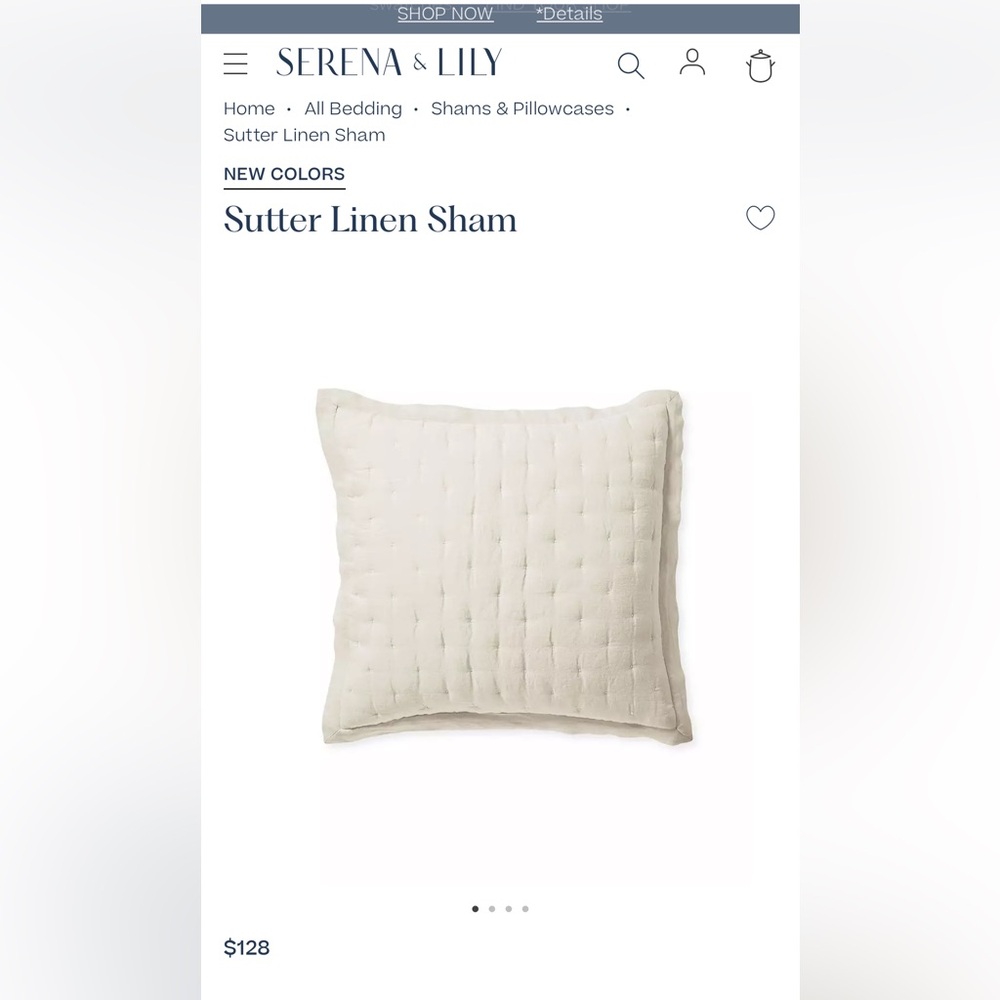 Serena & Lily Sutter Linen Sham in Flax